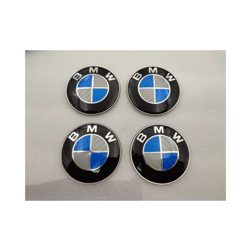 Chapas de centro de rueda BMW azul carbono 65mm