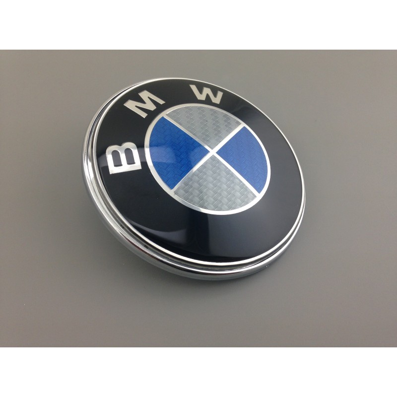 Emblema capot bmw azul carbono 82mm