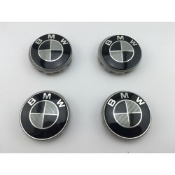 Centro de rueda BMW negro y plata carbono 68mm