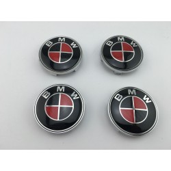 Centro de rueda BMW negro y rojo carbono 68mm