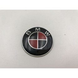 EMBLEMA VOLANTE BMW Negro y Rojo Carbono 45 mm