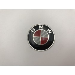 Emblema volante bmw plata y rojo 45mm