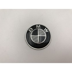 EMBLEMA VOLANTE BMW NEGRO Y PLATA 45MM